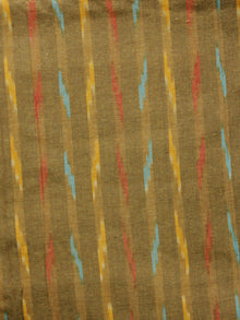 Brown Multi Color Pochampally Hand Woven Ikat Fabric Per Meter - F002F956