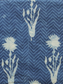 Indigo Ivory Hand Block Printed Cotton Fabric Per Meter - F001F903