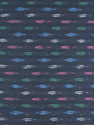 Blue Multi Color Pochampally Hand Weaved Ikat Fabric Per Meter - F0916735