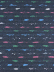 Blue Multi Color Pochampally Hand Weaved Ikat Fabric Per Meter - F0916735