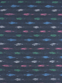 Blue Multi Color Pochampally Hand Weaved Ikat Fabric Per Meter - F0916735