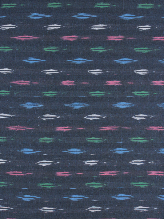 Blue Multi Color Pochampally Hand Weaved Ikat Fabric Per Meter - F0916735