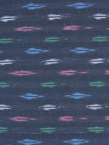 Blue Multi Color Pochampally Hand Weaved Ikat Fabric Per Meter - F0916735