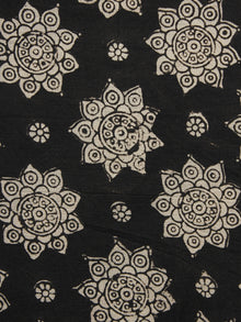 Black Ivory Hand Block Printed Cotton Fabric Per Meter - F001F1069