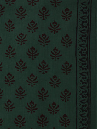 Bottle Green Maroon Bagh Printed Cotton Fabric Per Meter - F005F2075