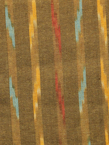 Brown Multi Color Pochampally Hand Woven Ikat Fabric Per Meter - F002F956