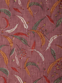 Rosewood Green Red Mustard Block Printed Cotton Fabric Per Meter - F001F2379