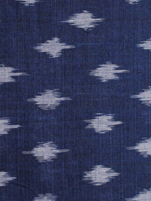 Navy Blue Grey Pochampally Hand Weaved Ikat Mercerised Cotton Fabric Per Meter - F002F1969