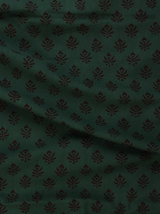 Bottle Green Maroon Bagh Printed Cotton Fabric Per Meter - F005F2075