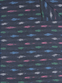 Blue Multi Color Pochampally Hand Weaved Ikat Fabric Per Meter - F0916735