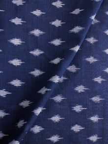 Navy Blue Grey Pochampally Hand Weaved Ikat Mercerised Cotton Fabric Per Meter - F002F1969