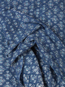 Indigo Blue OffWhite Hand Block Printed Cotton Fabric Per Meter - F001F2460