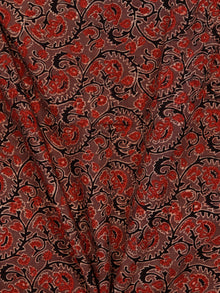 Brown Maroon Black Ajrakh Block Printed Cotton Fabric Per Meter - F003F1756