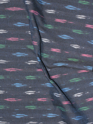 Blue Multi Color Pochampally Hand Weaved Ikat Fabric Per Meter - F0916735