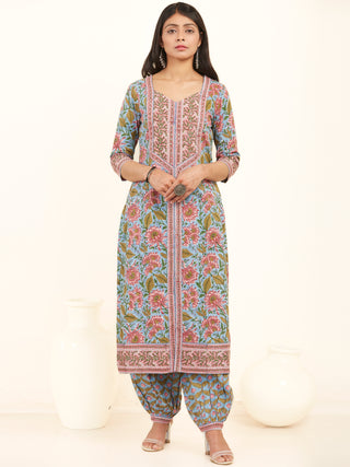 Jashn Afroz Set Of Kurta Salwar Pants Kota Dupatta