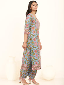 Jashn Afroz Set Of Kurta Salwar Pants Kota Dupatta