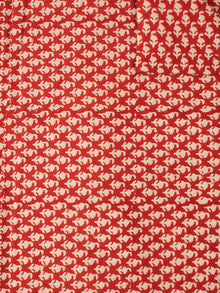 Red Beige Natural Dyed Hand Block Printed Cotton Fabric Piece - F0916227