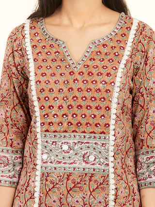 Jashn Neha Set Of Kurta Pants Kota Doria Dupatta