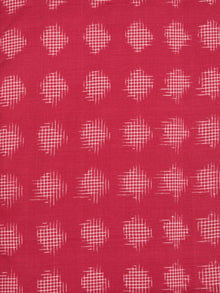 Punch Pink Ivory Pochampally Hand Weaved Double Ikat Fabric Per Meter - F003F2419