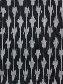 Black Grey Pochampally HandWeaved Ikat Mercerised Fabric Per Meter - F002F1425