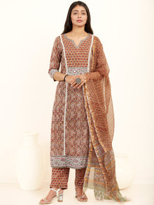 Jashn Neha Set Of Kurta Pants Kota Doria Dupatta