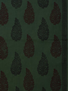 Bottle Green Maroon Black Bagh Printed Cotton Fabric Per Meter - F005F2076