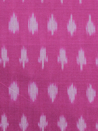 Pink Ivory Pochampally Hand Weaved Ikat Mercerised Cotton Fabric Per Meter - F002F1041