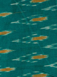 Green Ivory Mustard Pochampally Hand Weaved Ikat Mercerised Cotton Fabric Per Meter - F002F1970