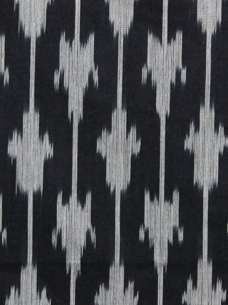 Black Grey Pochampally HandWeaved Ikat Mercerised Fabric Per Meter - F002F1425
