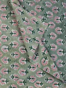 Indigo Pink Yellow Hand Block Printed Cotton Fabric Per Meter - F001F2148