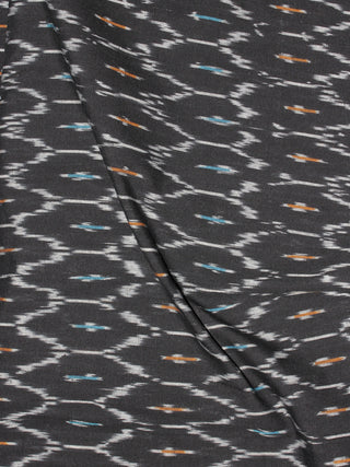 Black Ivory Blue Yellow Pochampally Hand Weaved Ikat Fabric Per Meter - F0916736