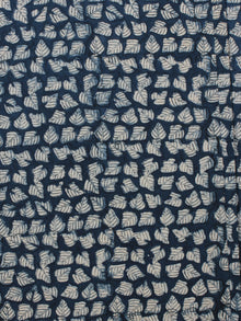 Indigo Ivory Hand Block Printed Cotton Fabric Per Meter - F001F792