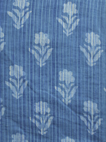 Indigo Ivory Hand Block Printed Cotton Fabric Per Meter - F001F905