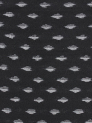 Black Ivory Pochampally Hand Weaved Ikat Fabric Per Meter - F0916737