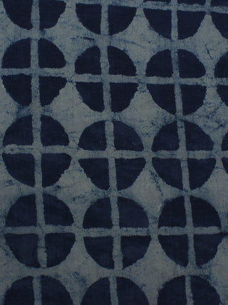 Indigo White Hand Block Printed Cotton Cambric Fabric Per Meter - F0916171