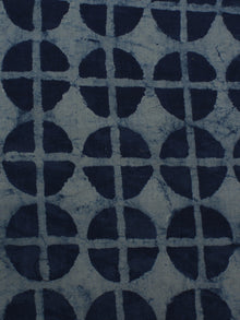 Indigo White Hand Block Printed Cotton Cambric Fabric Per Meter - F0916171