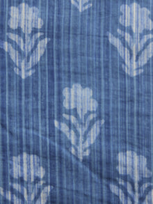 Indigo Ivory Hand Block Printed Cotton Fabric Per Meter - F001F905