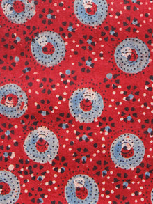 Red Indigo Black Ajrakh Hand Block Printed Cotton Fabric Per Meter - F003F1528