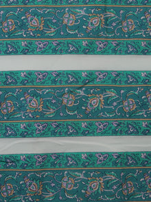 Green Mustard Lilac Block Printed Cotton Fabric Per Meter - F001F2377