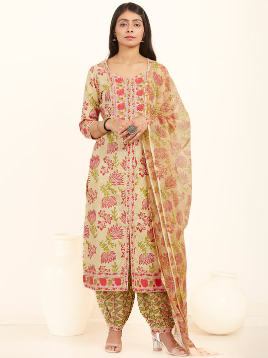 Jashn Himani Set Of Kurta Salwar Pants Kota Dupatta