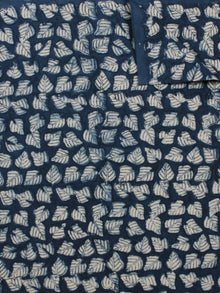 Indigo Ivory Hand Block Printed Cotton Fabric Per Meter - F001F792