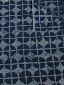 Indigo White Hand Block Printed Cotton Cambric Fabric Per Meter - F0916171