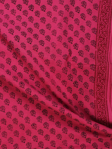 Magenta Pink Black Bagh Printed Cotton Fabric Per Meter - F005F2077