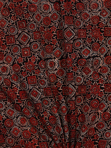 Black Rust Beige Ajrakh Block Printed Cotton Fabric Per Meter - F003F1758