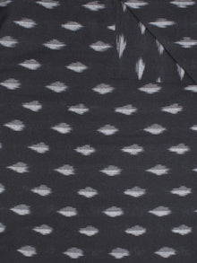 Black Ivory Pochampally Hand Weaved Ikat Fabric Per Meter - F0916737