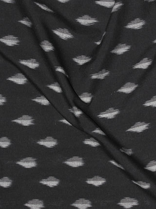 Black Ivory Pochampally Hand Weaved Ikat Fabric Per Meter - F0916737