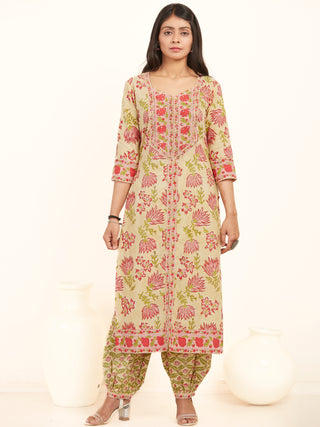 Jashn Himani Set Of Kurta Salwar Pants Kota Dupatta