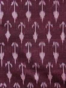 Deep Maroon Ivory Pochampally Weaved Ikat Mercerised  Fabric Per Meter - F002F1427