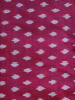 Megenta Grey Pochampally Hand Weaved Ikat Mercerised Cotton Fabric Per Meter - F002F1971