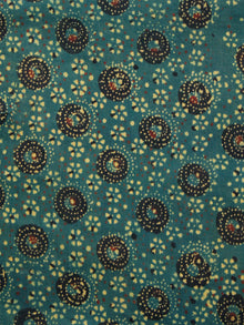 Green Black Mustard Rust Ajrakh Hand Block Printed Cotton Fabric Per Meter - F003F1529